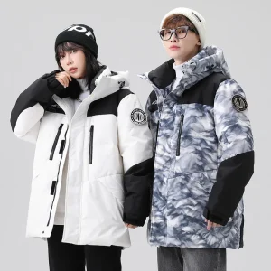 Winter Hooded Puffer Jaet Men's Casual Camouflage Thiened Design Sensation Long Outerwear Polyester Fiber Straight Leg pe - AliExpress Pants