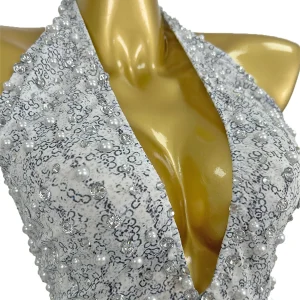 Sexy Spandex Crystals White Bodysuit Birthday Celebrate Party Evening Bar Stage Performance Outfit Deep V Neck Bodysuit Bingzhui - AliExpress Jumpsuits&Rompers