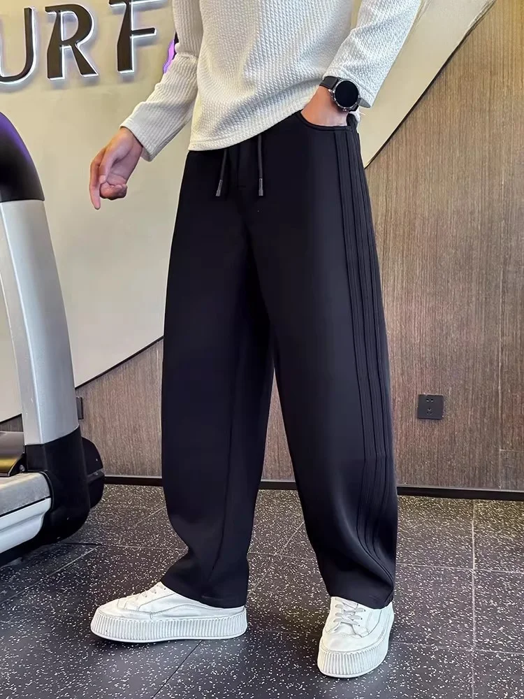 Men's Faionable Thiened Fce Lined Straight Leg Knife Pants Autumn Winter Cotton Blend Stretchy Wear Resistant Tro... - AliExpress Pants