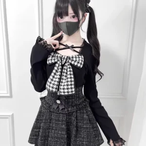 New Spring Women's Sweet Big Bow Decorative Long Sleeve Knitted Top Japanese Style Mass Production Lolita Pullover Sweaters - AliExpress Sweaters&Jumpers