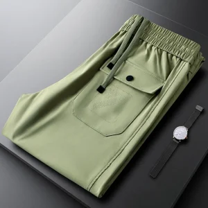 2024 Spring/summer leisure sports pants men slim waist back pocket flap design men's sweatpants - AliExpress Pants