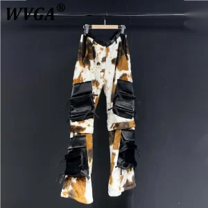 WVGA Winter New Men's Tide Y2K Original Design Fashion Patchwork Pockets Niche Chic Loose Casual Straight Flared Pants Ins W8631 - AliExpress Pants