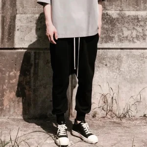 k Spring Summer Thin Harlan Pants Men's Loose Cuffed Trousers Versatile Fly Mouse Sle Casual Cotton Youth Active Wear - AliExpress Pants