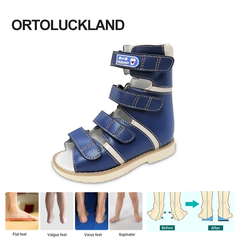 Ortoluckland Children Sandals Boys Orthopedic Shoes For Kids Latest High Ankle Toddler Baby Therapy Leather Clubfoot Footwear - AliExpress Children's Shoes