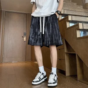 Casual Tie-Dye Loose Basketball Shorts for Men Summer Beach Sports Loose Five-Point Pants Teenage Student Textured Straight Leg - AliExpress Pants