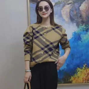 High-End Korean Sle Vintage Casual Plaid Knitted Open Cardigan for Women Ele Gentle Commute Sle Regular Fit Long Sve - AliExpress Sweaters&Jumpers