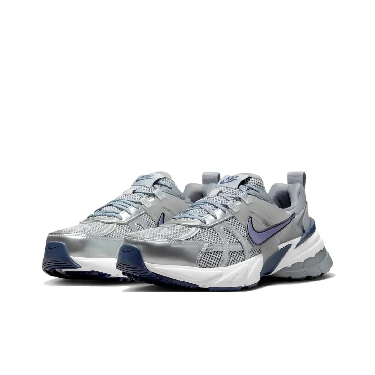 Nike V2K Run Wolf Grey/Midnight Navy Comfortable and versatile low-top Y2K retro running shoes for men Grey/Silver HJ4497-002 - AliExpress Sneakers