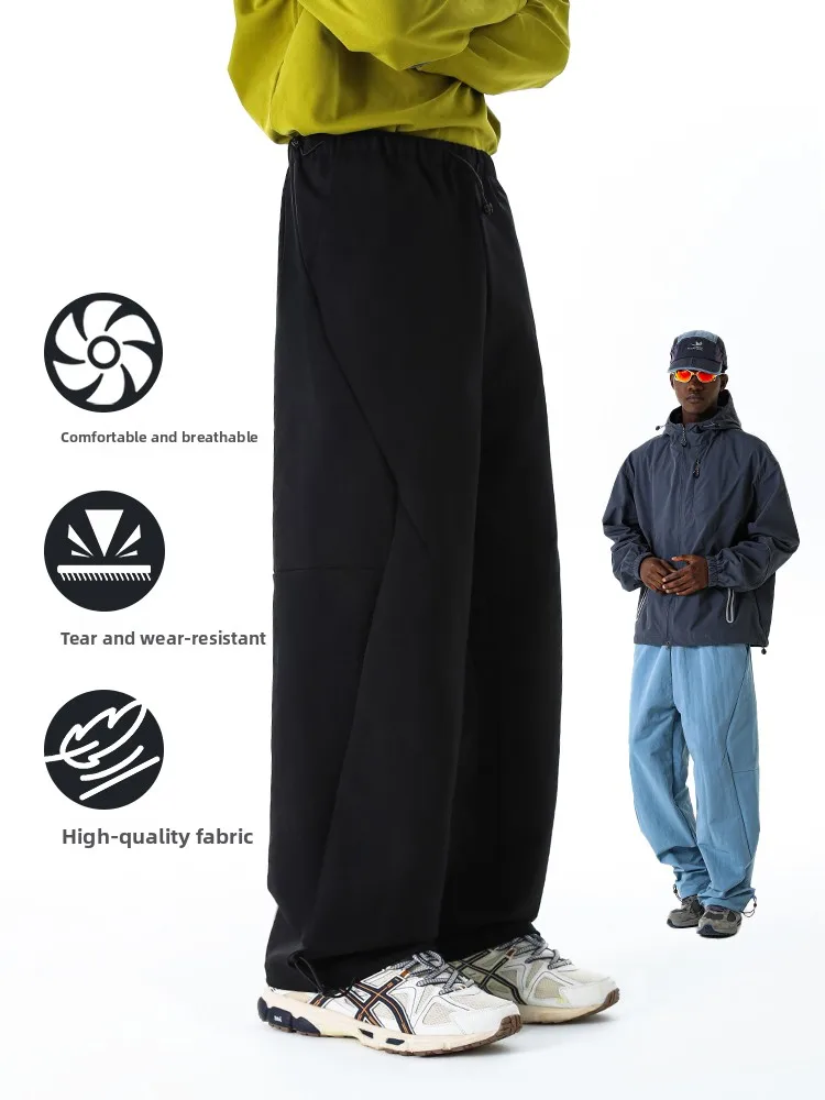 MMOPTOP Men's Casual Sports Windproof Outdoor Straight Leg Pants Loose Fit Polyester Fiber Trousers for Hiking And Autumn - AliExpress Pants
