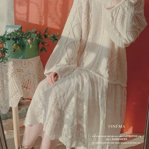 Original Winter Sweet Sle Knitted Long Dr Loose Fit Women's Clothing Lace Detailing Warm Thiened Long Sve round Ne - AliExpress Sweaters&Jumpers