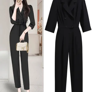 Ele Bla Seven-Quarter Sve Suit Pant Set High Waist Wide Leg Pants Slimming Effect Spring 2026 New Women's Faion - AliExpress Jumpsuits&Rompers