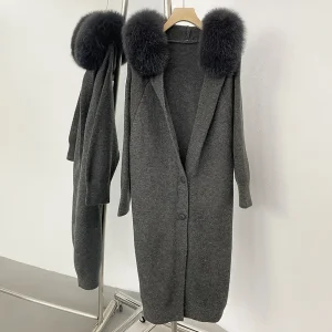 Autumn Cardigan Cropped Sweater Cardigan Hooded Spring Hot Sale Knitwear Women Real Fur Knit Sweater Fox Fur Fur Collar Ladies - AliExpress Sweaters&Jumpers