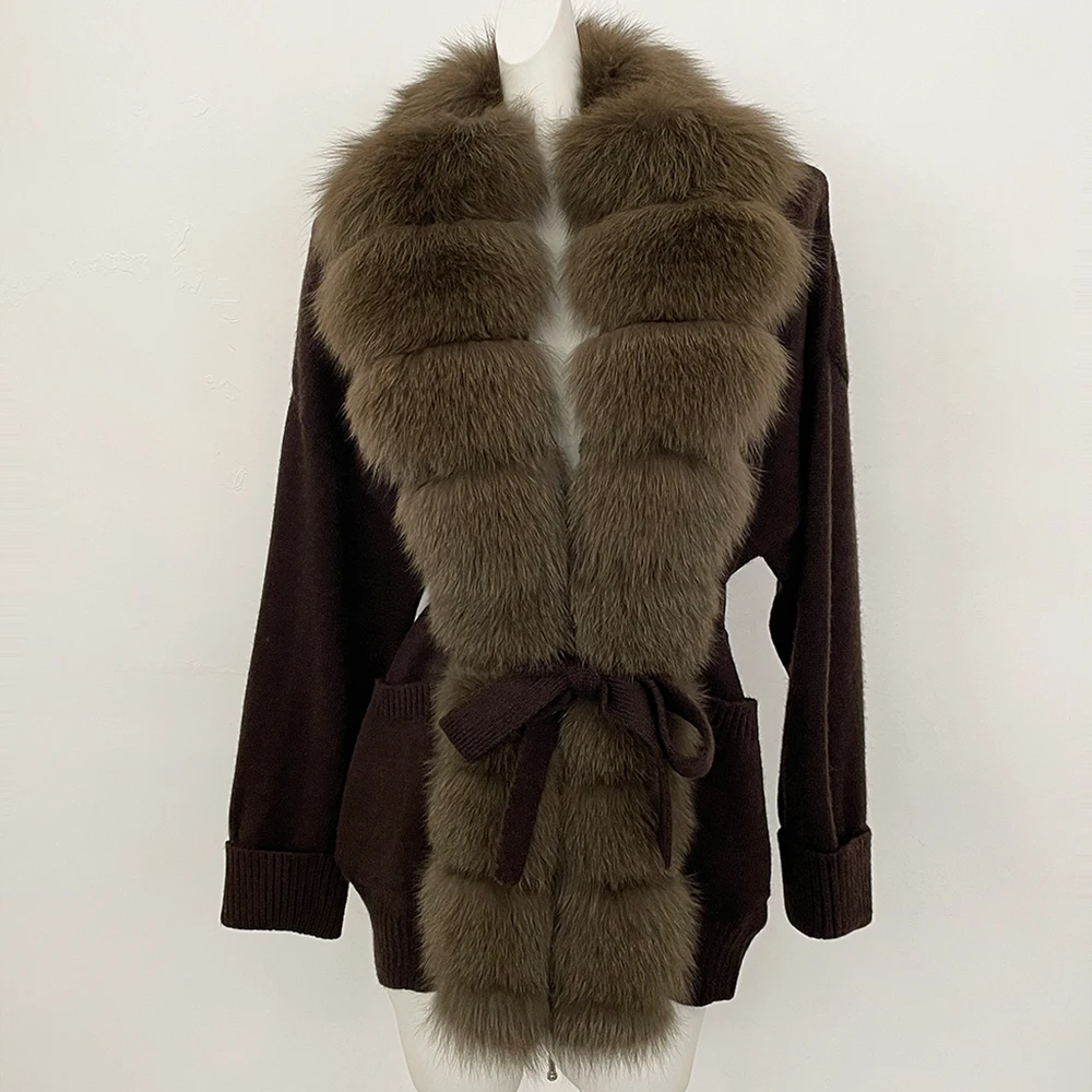 Women's Sweater Real Fox Fur Jackets Women Cardigan Femmes Sweaters & Jumpers Real Fur Coats for Woman Oversized Sweater Lady - AliExpress Sweaters&Jumpers