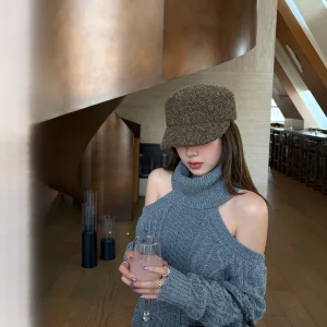 Ranwear Heavy Design Knitted Sweater Rabbit Fur Twist Flower oulder Exposure High Collar Ba Knitted Sweater Women's Faion - AliExpress Sweaters&Jumpers