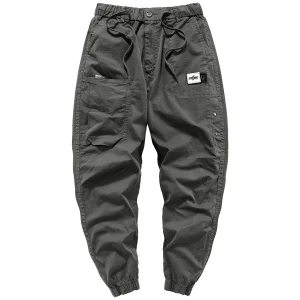 VIP Men's Trendy Workwear Pants Dstring Cuffed Nine-Piece Thin Casual Loose Fit Cotton Polyester Spring Autumn Leisure Tro... - AliExpress Pants