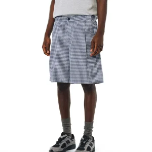 FPA Casual Plaid Pleated Loose orts Straight Leg Couple Summer Blue Mid-Length Five-Quarter Pants Loose Fit Youthful Energy - AliExpress Pants