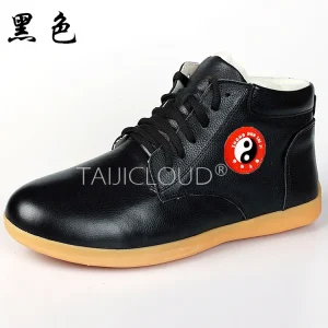 Winter Thermal Kung Fu Shoes for Men/Women - Genuine Leather High-Top Martial Arts Training Shoes with Thickened Rubber Sole - AliExpress Sneakers