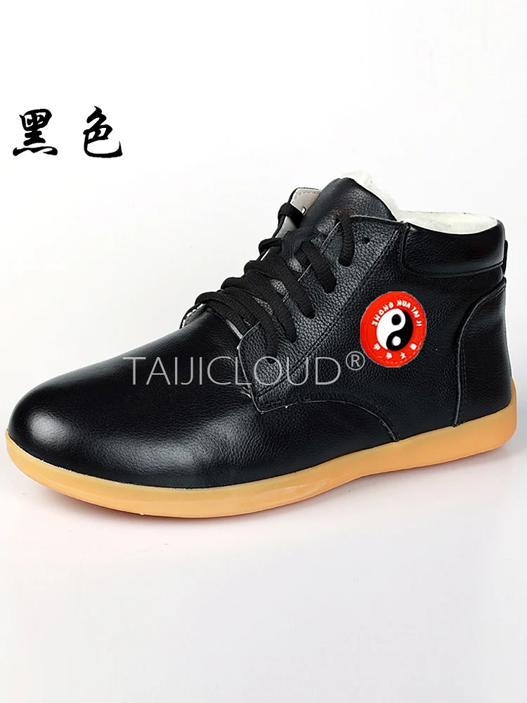 Winter Thermal Kung Fu Shoes for Men/Women - Genuine Leather High-Top Martial Arts Training Shoes with Thickened Rubber Sole - AliExpress Sneakers