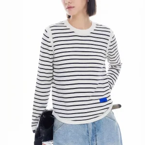 Cloud Life Evening Breeze Striped Knitwear round Neck Mixed Wool Blend Women's Spring 2026 Casual Loose Fit Soft Knitted Top - AliExpress Sweaters&Jumpers