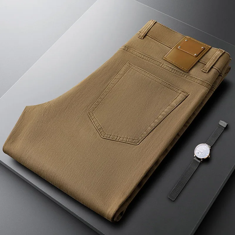 Cotton casual business pants men autumn winter slim feet men solid color commuter thick European men's pants - AliExpress Pants