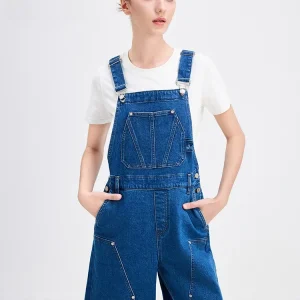 Navigare Blue Denim Overalls Women's Summer Casual Five-Point Strap Pants Cotton Straight Leg Jumpsuit Commute Sle - AliExpress Jumpsuits&Rompers