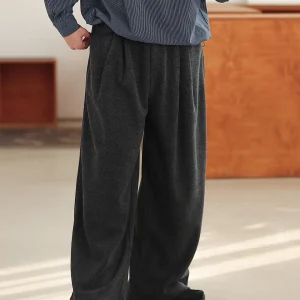 NOEARS Japanese Sle y Deep ey Drape Warm Wide Leg Pants No Ironing Thiened Elastic Waist Casual Field Pants - AliExpress Pants