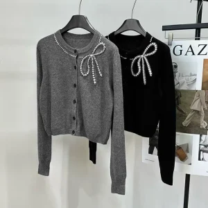 Heavy-Embroidered  Knot Knitted Cardigan Sweater Women's Sle Casual Princ eenn Brand Winter New Arrival - AliExpress Sweaters&Jumpers