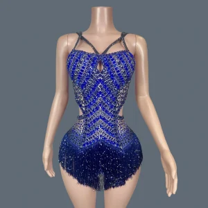 High-end Sparkly Rhinestones Tassel Backless Bodysuit for Women Nightclub Sexy Performance Costume gig Dancer Show Stage Wear - AliExpress Jumpsuits&Rompers