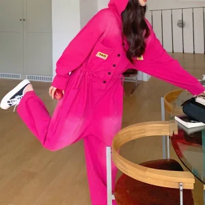 Dopne College Sle Watermelon Red One-Piece Pants Women's Spring Autumn High Waist Wide Leg Long Pants Faionable - AliExpress Jumpsuits&Rompers
