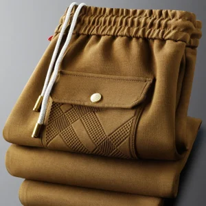 Fall fashion khaki casual sweatpants men's corset knit men's flip pocket sweatpants trend - AliExpress Pants