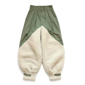 KAPITAL Hirata Hohiro Lamb Cashmere Spliced Amekaji Work Casual Style Men's Loose Green Harlan Pants - AliExpress Pants