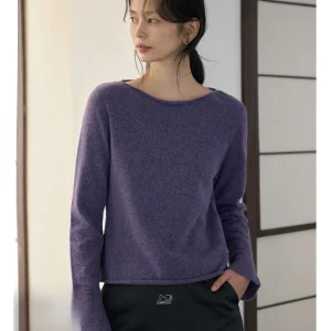 Nice People 2025AW Women's Knitted Wool Blend Base Layer Sweater with Cuffed Sves And Textured Design Polyester Fiber - AliExpress Sweaters&Jumpers