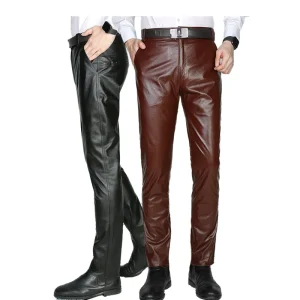 Men's Genuine Leather Fleece Pants Youth First Layer Cowhide Goatskin Pants for Comfortable Fit And Style - AliExpress Pants