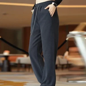 High-End Knitted Fleece-lined Men's Casual Pants 2026 Winter Straight-leg Sporty Thickened Polyester Fiber Business Casual - AliExpress Pants