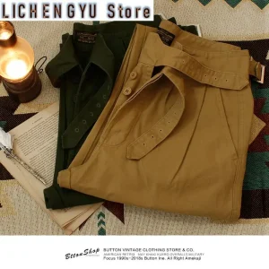 Four Seasons American Retro Military Style Gurkha Cargo Pants Men's Fashion Pure Cotton Washed Loose Straight Casual Trousers - AliExpress Pants