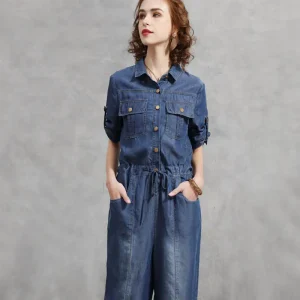 High Waist Denim Overalls Women's Spring Autumn Loose Slimming Long Pants Faionable Workwear One-Piece Suit Cotton Fabric - AliExpress Jumpsuits&Rompers