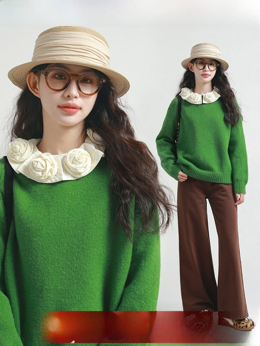 Rare Probabili Candy Par Knitted round Ne Sweater Women's Sle Autumn Winter Thiened Long Sve Crew Ne Pullover - AliExpress Sweaters&Jumpers
