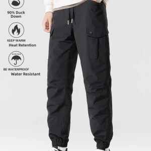 Winter down Trousers Men's Women's Outdoor Warmth Du down Anti-Cold Skiing Windproof Waterproof Workwear Long Pants - AliExpress Pants