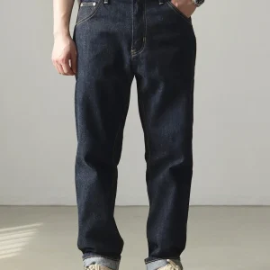 Thiened 4 Oz Waed Red Ear Denim Jeans Men's Ameika Straight Leg Casual Trousers mid High Waist Zipper Cotton Blend - AliExpress Pants