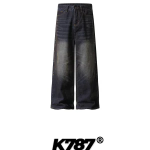 K787 American Retro Waed Jeans High Waist Straight Leg Loose Casual Slimming Trendy Brand Men Women Casual Pants - AliExpress Pants