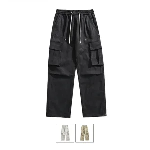 MMOPTOP Casual Straight Leg Workwear Trousers Men's Faionable Loose Fit Long Pants Youthful Energy Sle All-Match - AliExpress Pants