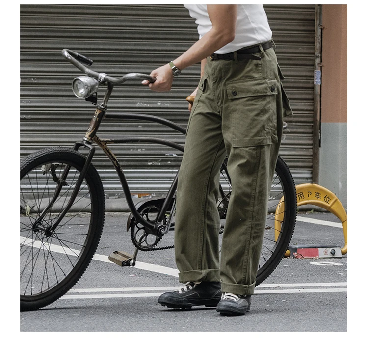 Rugged Bronson USMC HBT P-44 Men's Multi-Bag Military Tooling Monkey Long Pants Herringbone Cargo Trousers - AliExpress Pants