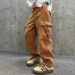 Thiened Fce Lined Corduroy Workwear Pants Men's Women's Casual Trousers Winter Warm Big ket Cargo Pants ex - AliExpress Pants