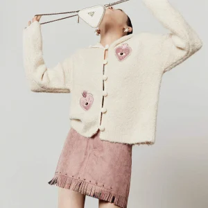 Women's Milk White Knitted Sweater Jaet Embroidered Gentle Sle Spring New Arrival Loose Fit Long Sve Cardigan - AliExpress Sweaters&Jumpers