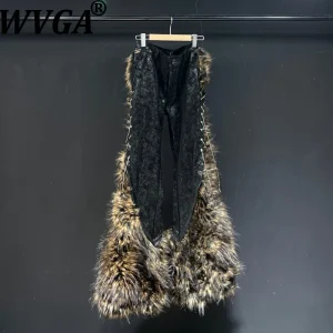 WVGA Autumn Winter New Man High Street Printed Trendy Fur Thickened Patchwork PU Punk Niche Chic Casual Flared Pants Ins W13314 - AliExpress Pants