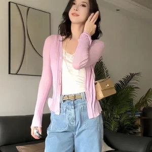 Nana Tall Women's Slim Fit Knitted Cardigan Casual Sle ort Coat Autumn New Arrival V-ne Long Sve ser Acetate - AliExpress Sweaters&Jumpers