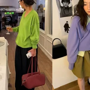 Loose  Knitwear Long Sve V-Ne Women's Sle Casual Slimming Lazy Faion  adient Oversized Top - AliExpress Sweaters&Jumpers