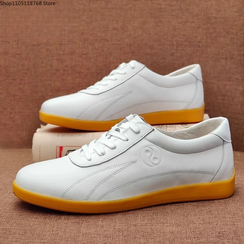 Genuine Cowhide Leather Tai Chi Shoes for Kung Fu Wushu Martial Arts Soft Flexible Sole - AliExpress Sneakers
