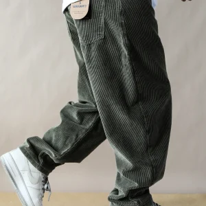 Thiened Fce Corduroy Straight Leg Pants Men's Loose Casual Military een Long Trousers 2025 New Sle Japanese Retro - AliExpress Pants