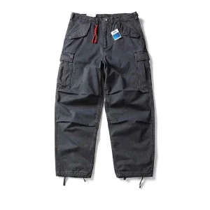 Japanese Red Rope Micro Tapered Work Pants Men's Trendy American Retro Loose Wide Leg Casual Versatile Pants - AliExpress Pants