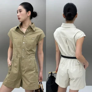 Bodhl Faion High Waist Utili Sle Jumpsuit Women's High Rise ort Pants Summer 2023 Wide Leg Pants f Elastic Waist - AliExpress Jumpsuits&Rompers
